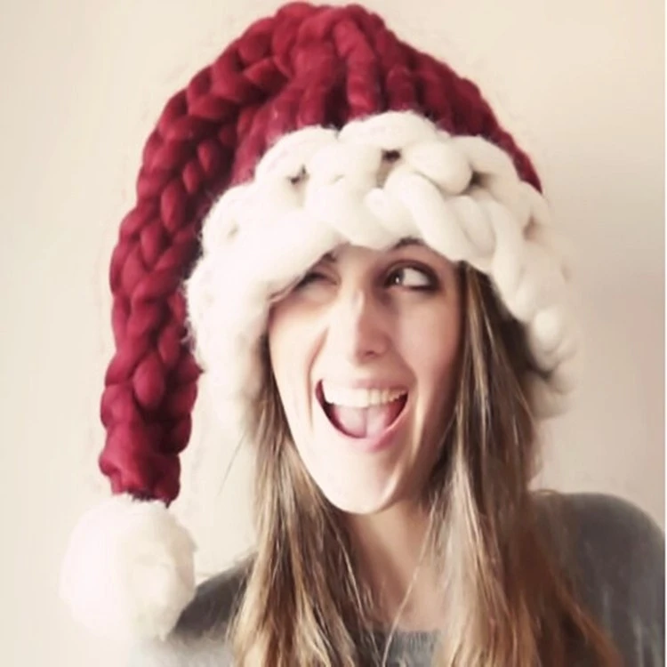 Women's Wool Knitted Thick Thread Christmas Kawaii Hat