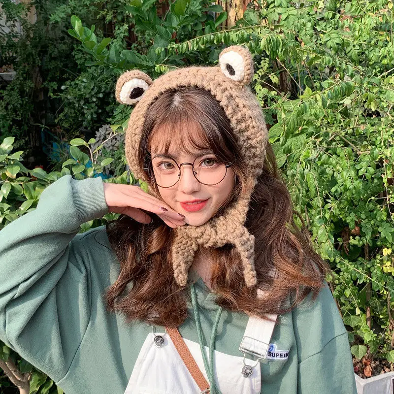 Frog Knitted Kawaii Crochet Cap Frog Knitted Kawaii Crochet Cap