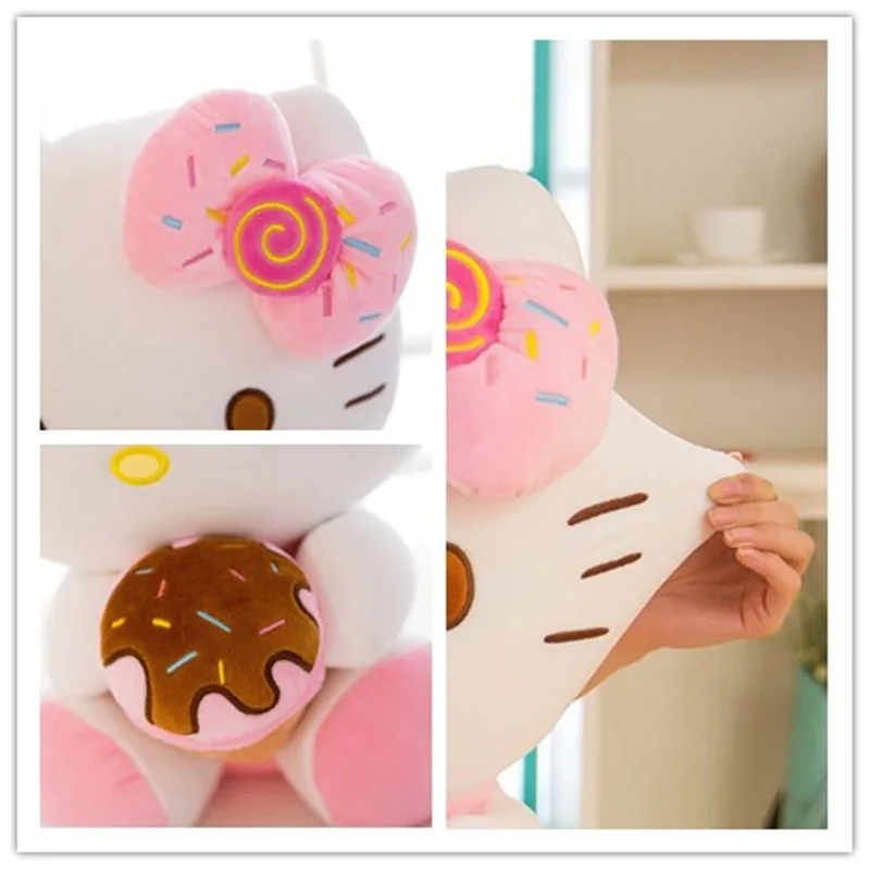 Cartoon Hello Kitty With Ice Cream Kawaii Soft Stuffed Plush Toy