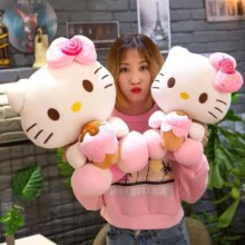 Cartoon Hello Kitty With Ice Cream Kawaii Soft Stuffed Plush Toy Cartoon Hello Kitty With Ice Cream Kawaii Soft Stuffed Plush Toy