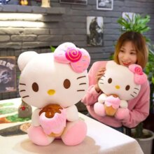 Cartoon Hello Kitty With Ice Cream Kawaii Soft Stuffed Plush Toy Cartoon Hello Kitty With Ice Cream Kawaii Soft Stuffed Plush Toy