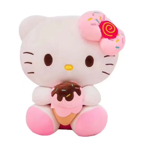 Cartoon Hello Kitty With Ice Cream Kawaii Soft Stuffed Plush Toy