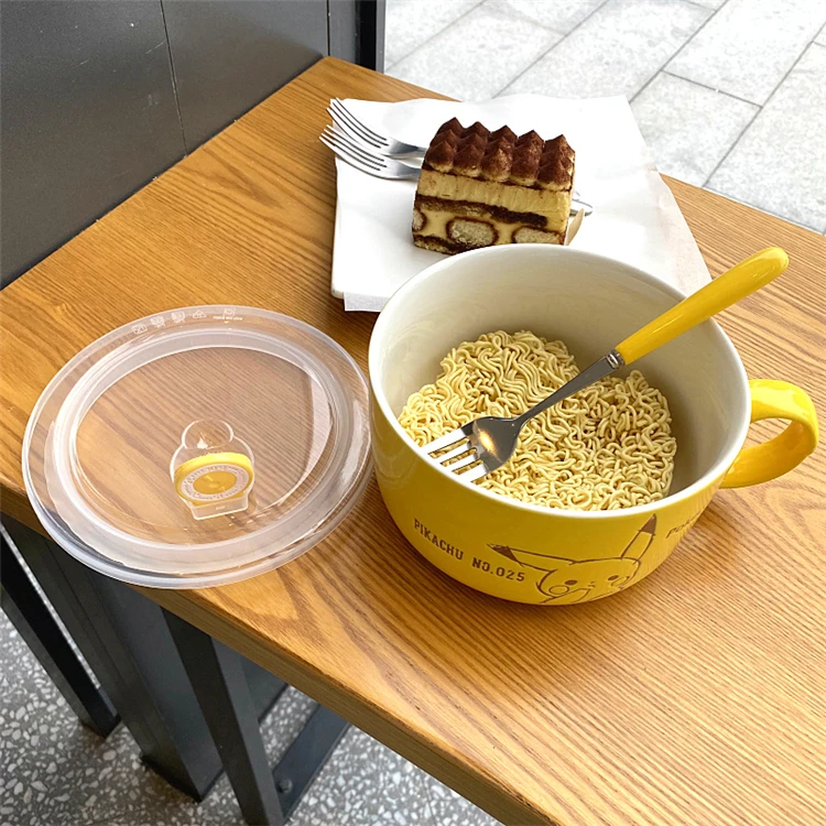 Cartoon Pokmon Pikachu Peripherals Ceramic Kawaii Soup Bowl