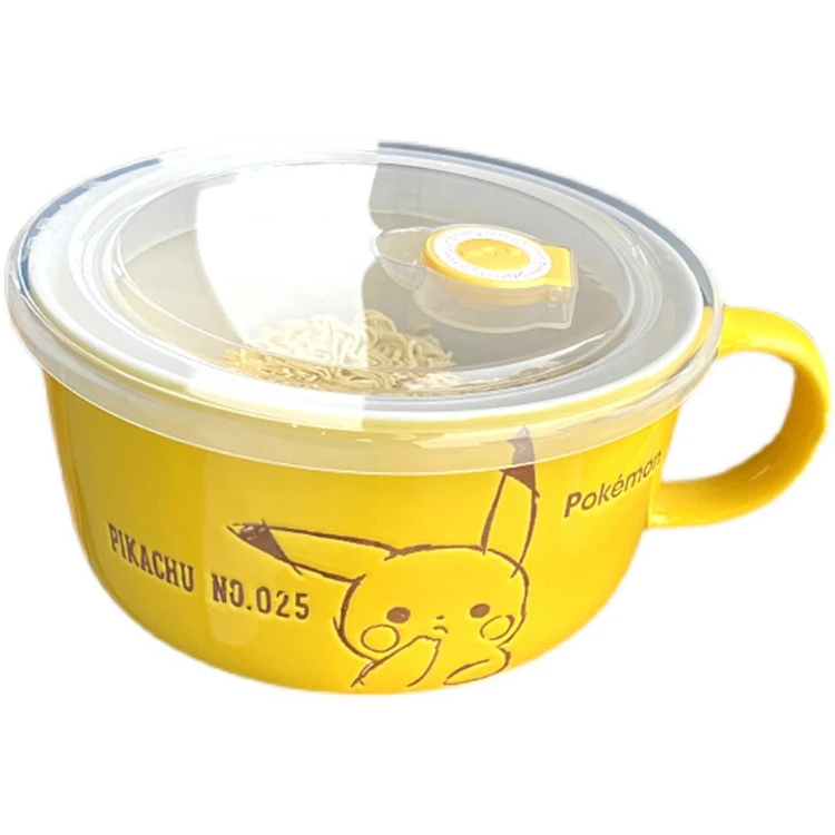 Cartoon Pokmon Pikachu Peripherals Ceramic Kawaii Soup Bowl