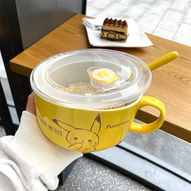 Cartoon Pokmon Pikachu Peripherals Ceramic Kawaii Soup Bowl