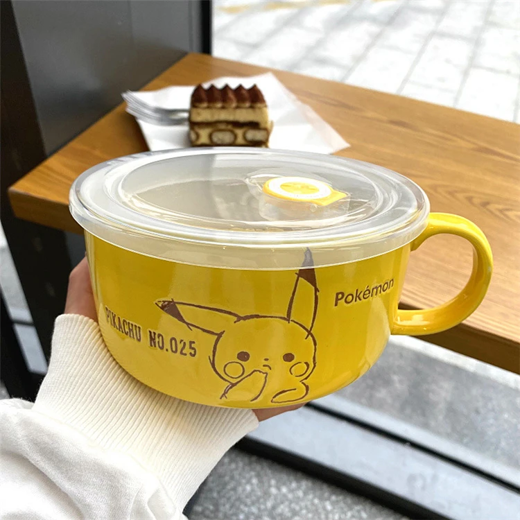 Cartoon Pokmon Pikachu Peripherals Ceramic Kawaii Soup Bowl
