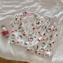 Cartoon Hello Kitty Kawaii Ultra Thin Milk Silk Pajamas Cartoon Hello Kitty Kawaii Ultra Thin Milk Silk Pajamas