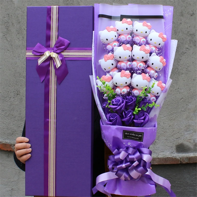 Cartoon Hello Kitty Kawaii Plush Stuffed Bouquet