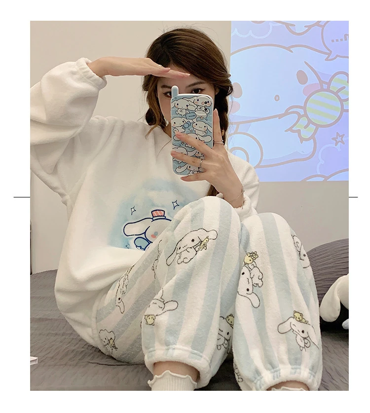 Cartoon Cinnamoroll Soft Plush Kawaii Pajamas
