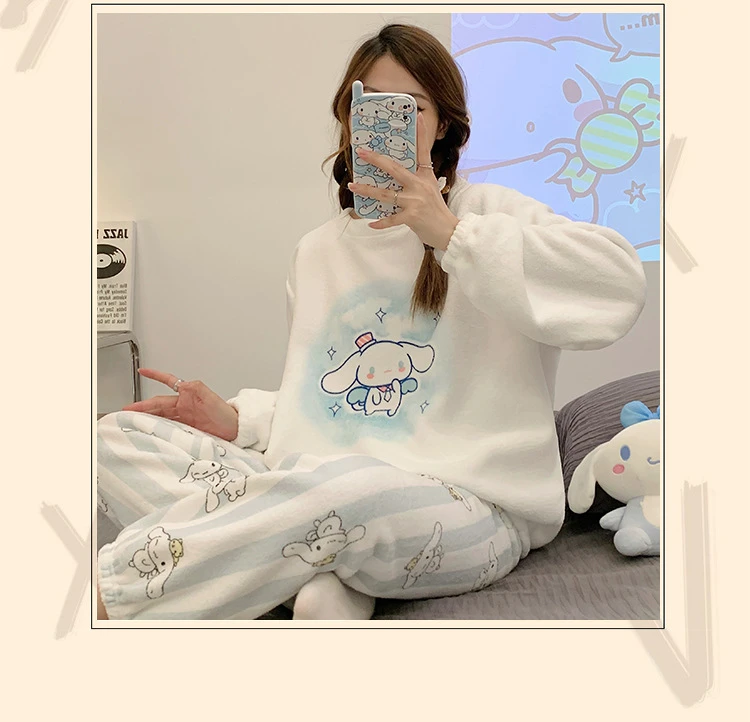 Cartoon Cinnamoroll Soft Plush Kawaii Pajamas