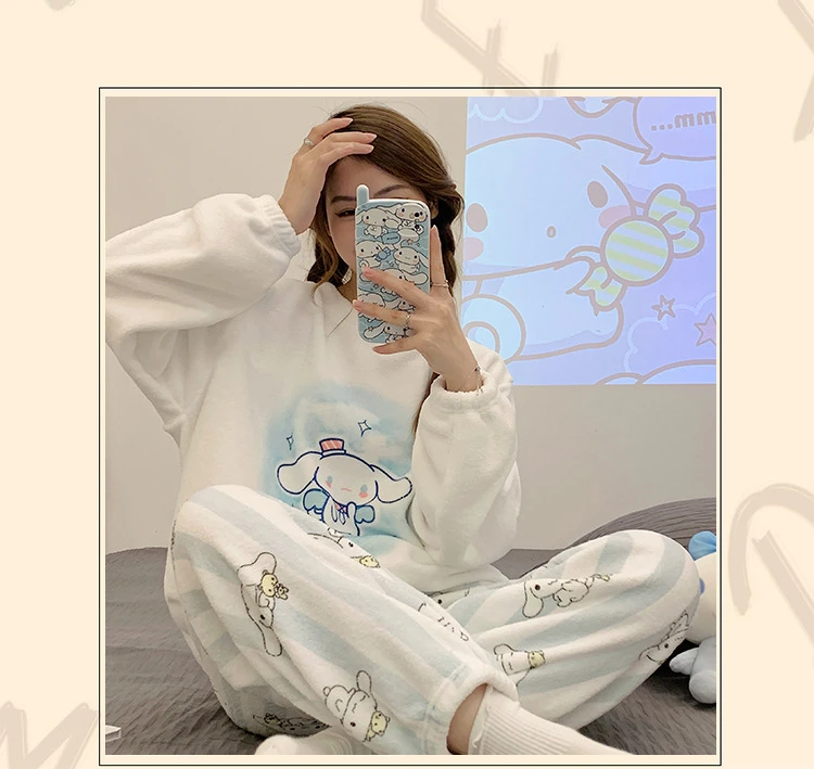 Cartoon Cinnamoroll Soft Plush Kawaii Pajamas