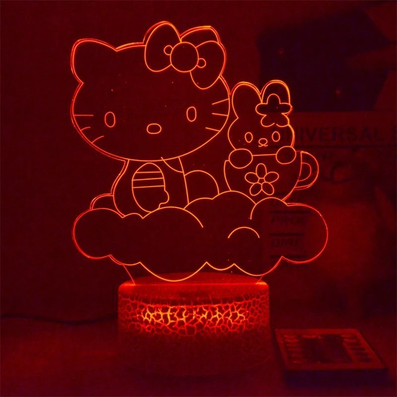 Cartoon Hello Kitty Kawaii 3D Night Light