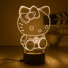 Cartoon Hello Kitty Kawaii 3D Night Light Cartoon Hello Kitty Kawaii 3D Night Light