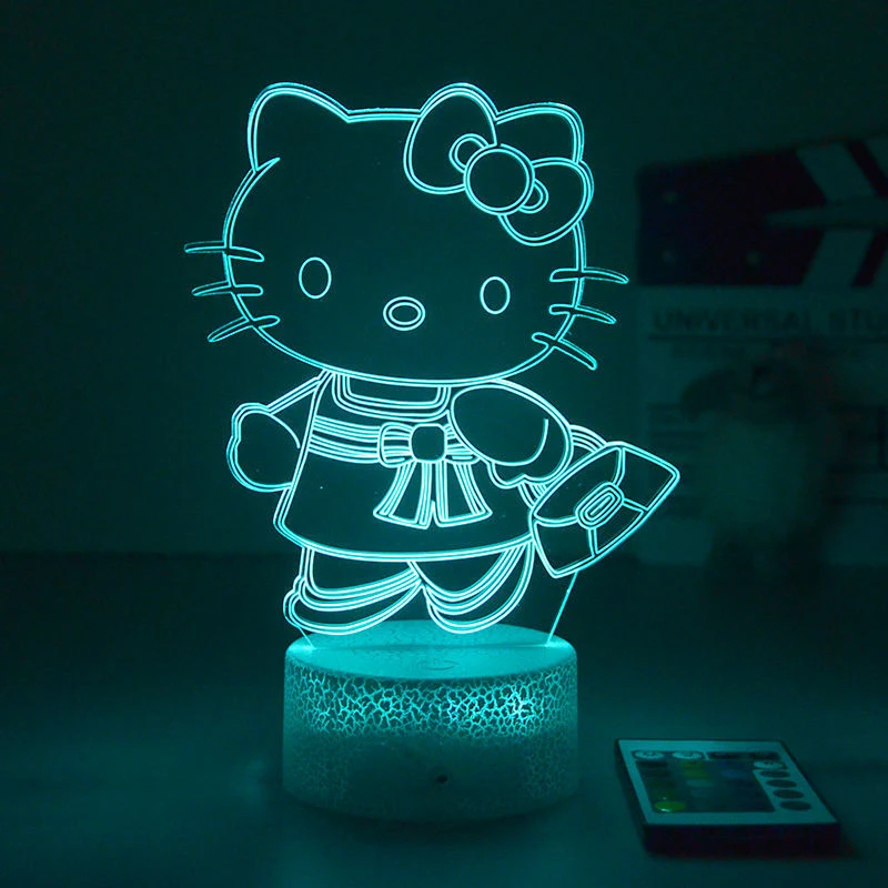 Cartoon Hello Kitty Kawaii 3D Night Light