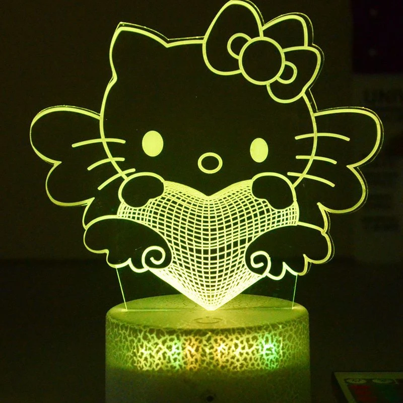 Cartoon Hello Kitty Kawaii 3D Night Light