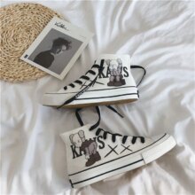 Cartoon Black-Kaws Kawaii Canvas Shoes Cartoon Black-Kaws Kawaii Canvas Shoes