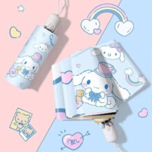 Kawaii Cinnamoroll Cartoon Automatic Folding Umbrella Kawaii Cinnamoroll Cartoon Automatic Folding Umbrella