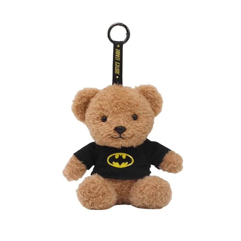 12cm Kawaii Bear With Batman Logo Dress Plush Keychain