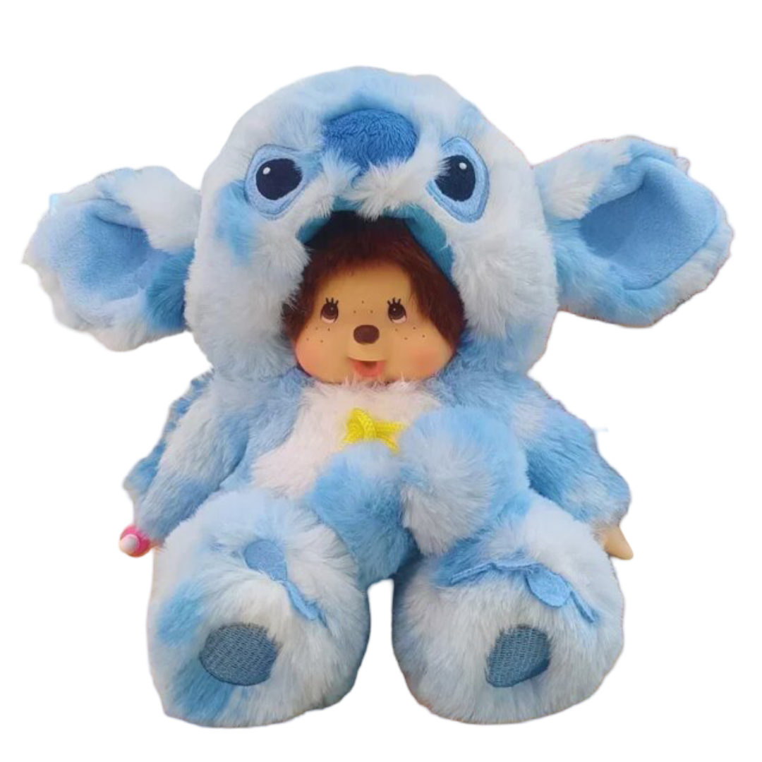 20cm Kawaii Cartoon Monchhichi Stitch Stuffed Plush Toy