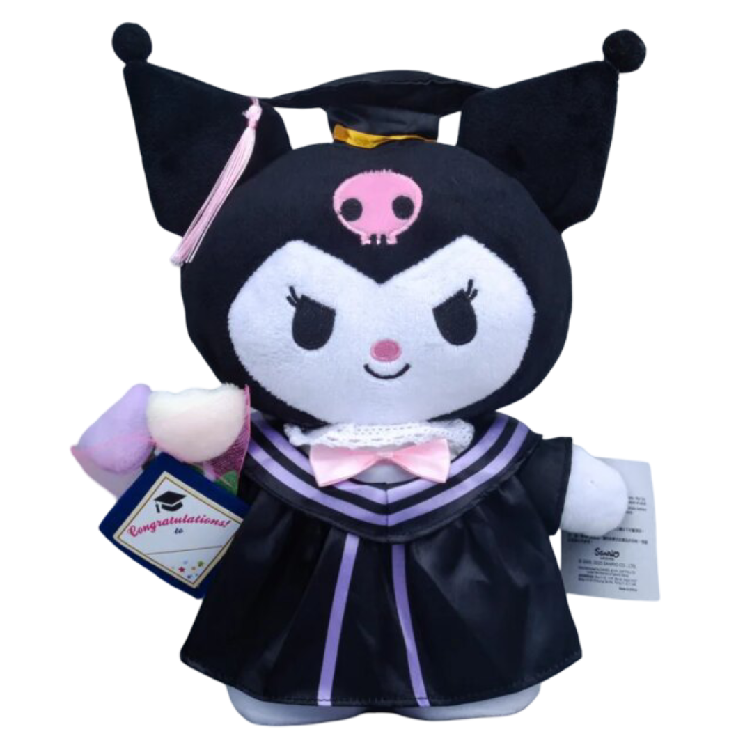 25 /35cm Kawaii Sanrio Anime Kuromi Graduation Plush Toy