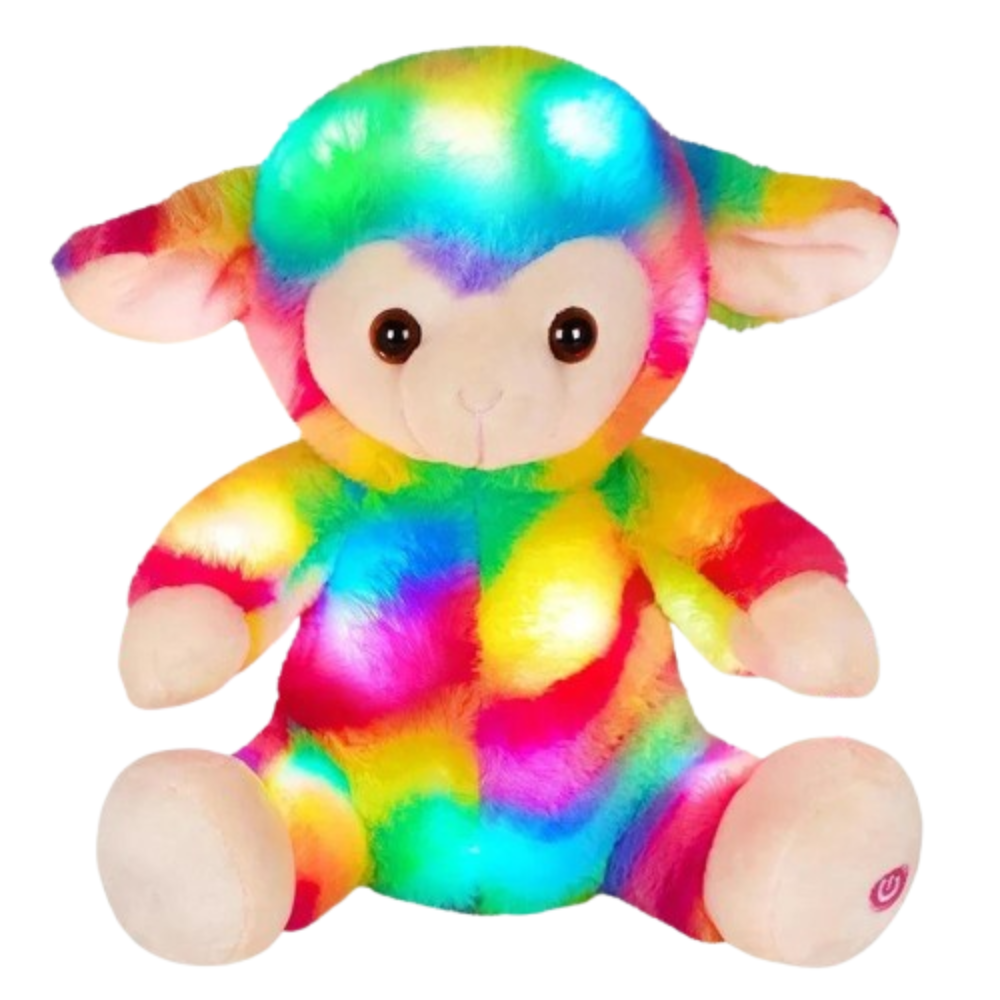 Cartoon Kawaii Musical Glowing Light-up Rainbow Sheep Plush Toy