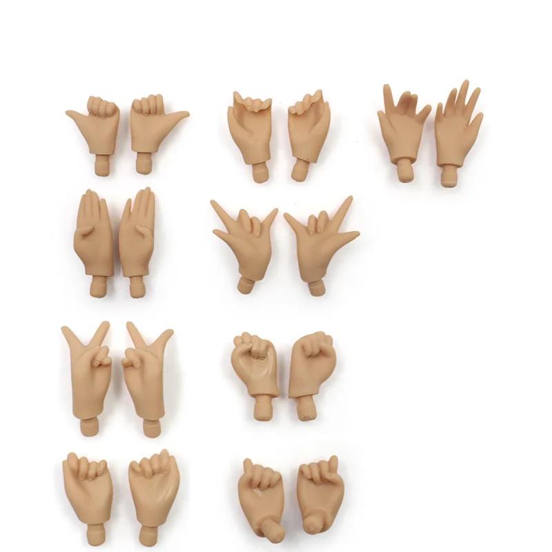 9Pcs Kawaii Cartoon Blythe Tan Skin Toy Hands