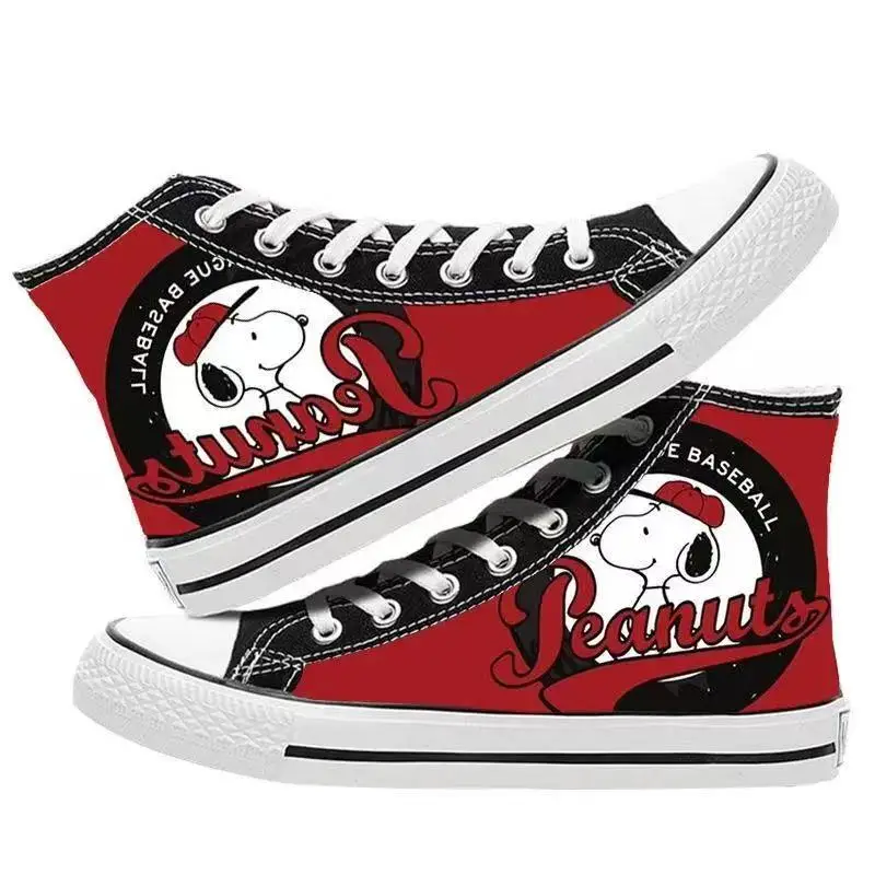 Cartoon Snoopy Peanuts Print Canvas Kawaii Shoes
