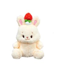 25cm Kawaii Mini Strawberry On Rabbit Head Plush Toy 25cm Kawaii Mini Strawberry On Rabbit Head Plush Toy
