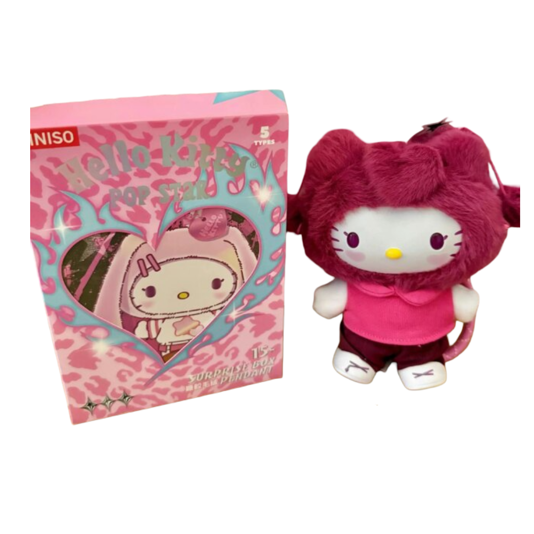 Sanrio Kawaii Hello Kitty Popstar Series Zest Plush Keychain With Blind Box