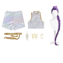 Kawaii Anime KPop Demon Hunters Cosplay Rumi Costume With Wig Kawaii Anime KPop Demon Hunters Cosplay Rumi Costume With Wig