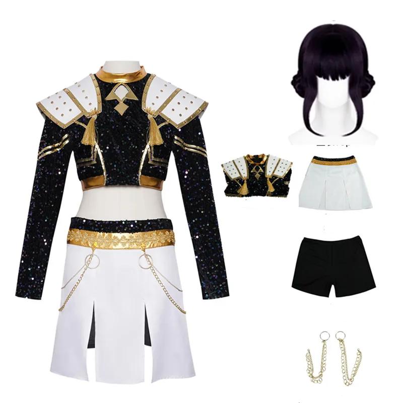Kawaii Anime KPop Demon Hunters Zoey Cosplay Costume With Wig Suit