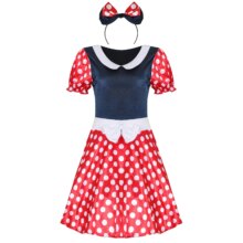 Minnie Mouse Dress Costume Women Mickey Minnie Summer Adult Cartoon Mouse Clothes Headband Set Halloween Cosplay Costumes Minnie Mouse Dress Costume Women Mickey Minnie Summer Adult Cartoon Mouse Clothes Headband Set Halloween Cosplay Costumes