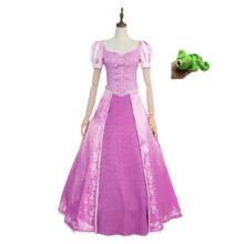 Anime Kawaii Tangled Rapunzel Cosplay Costume With Chameleon Toy Anime Kawaii Tangled Rapunzel Cosplay Costume With Chameleon Toy