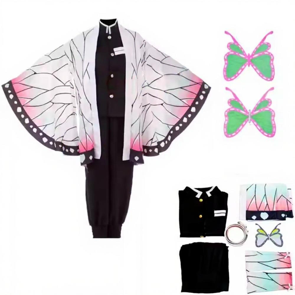 Kawaii Anime Demon Slayer: Kimetsu No Yaiba Kochou Shinobu Cosplay Costume And Hairpin Suit Kawaii Anime Demon Slayer: Kimetsu No Yaiba Kochou Shinobu Cosplay Costume And Hairpin Suit