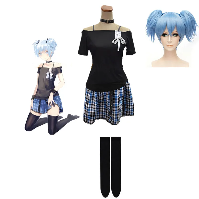 Kawaii Anime Shiota Nagisa Cosplay Costume Punk Uniform Set With Wig