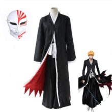 Kawaii Anime Ichigo Kurosaki Cosplay Costume And Mask Kawaii Anime Ichigo Kurosaki Cosplay Costume And Mask