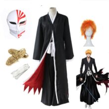 Kawaii Anime Ichigo Kurosaki Cosplay Costume Set With Wig Kawaii Anime Ichigo Kurosaki Cosplay Costume Set With Wig