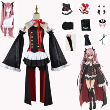 Anime Kawaii Seraph Of The End Krul Tepes Cosplay Costume With Wig Outfit Anime Kawaii Seraph Of The End Krul Tepes Cosplay Costume With Wig Outfit