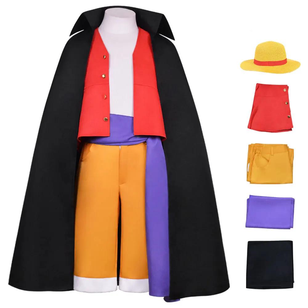 5Pcs Anime One Piece Monkey D Luffy Kawaii Cosplay Costume