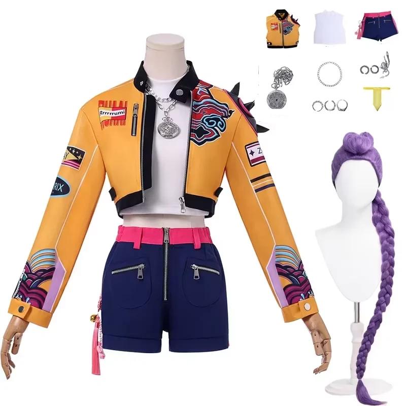 Kawaii Anime Demon Hunters Kpop Cosplay Costume And Wig Kawaii Anime Demon Hunters Kpop Cosplay Costume And Wig