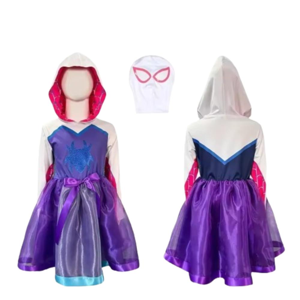 Kawaii Gwen Stacy Purple Gwen Cosplay Costume Gown