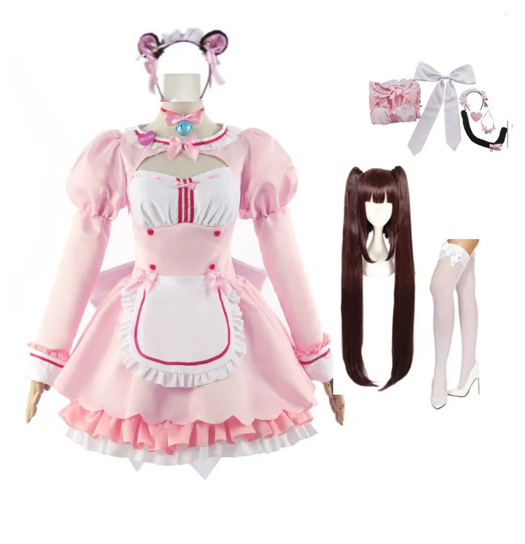 Kawaii Anime Nekopara Vanilla Cosplay Costume And Wig