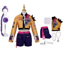 Anime Kawaii K-pop Demon Hunters Rumi Cosplay Costume With Wig Outfit For Adult Anime Kawaii K-pop Demon Hunters Rumi Cosplay Costume With Wig Outfit For Adult