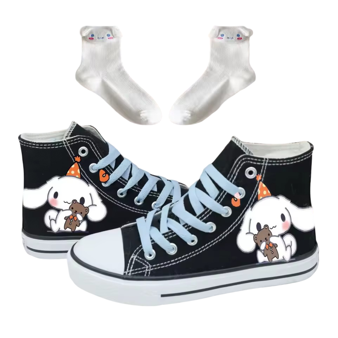 Kawaii Anime Sanrio Cinnamoroll Canvas Shoes And Socks