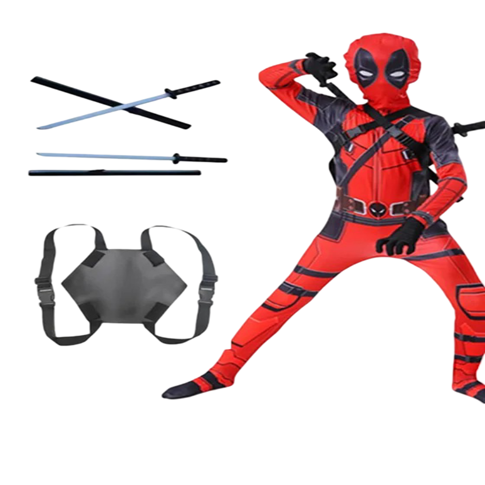 Kawaii Superhero Deadpool Cosplay Costume Set