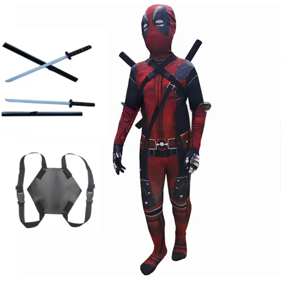 Superhero Kawaii Deadpool Cosplay Costume Set