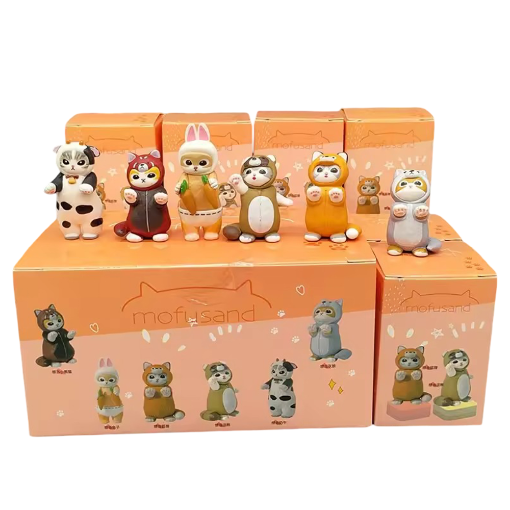6Pcs/Set Kawaii Mofusand Character Figure Toy With Blind Box