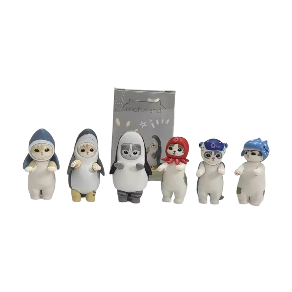 6Pcs Kawaii Mofusand Character Action Figure Toy With Blind Box