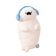 Cartoon Kawaii Earphone White Seal Plush Toy Cartoon Kawaii Earphone White Seal Plush Toy