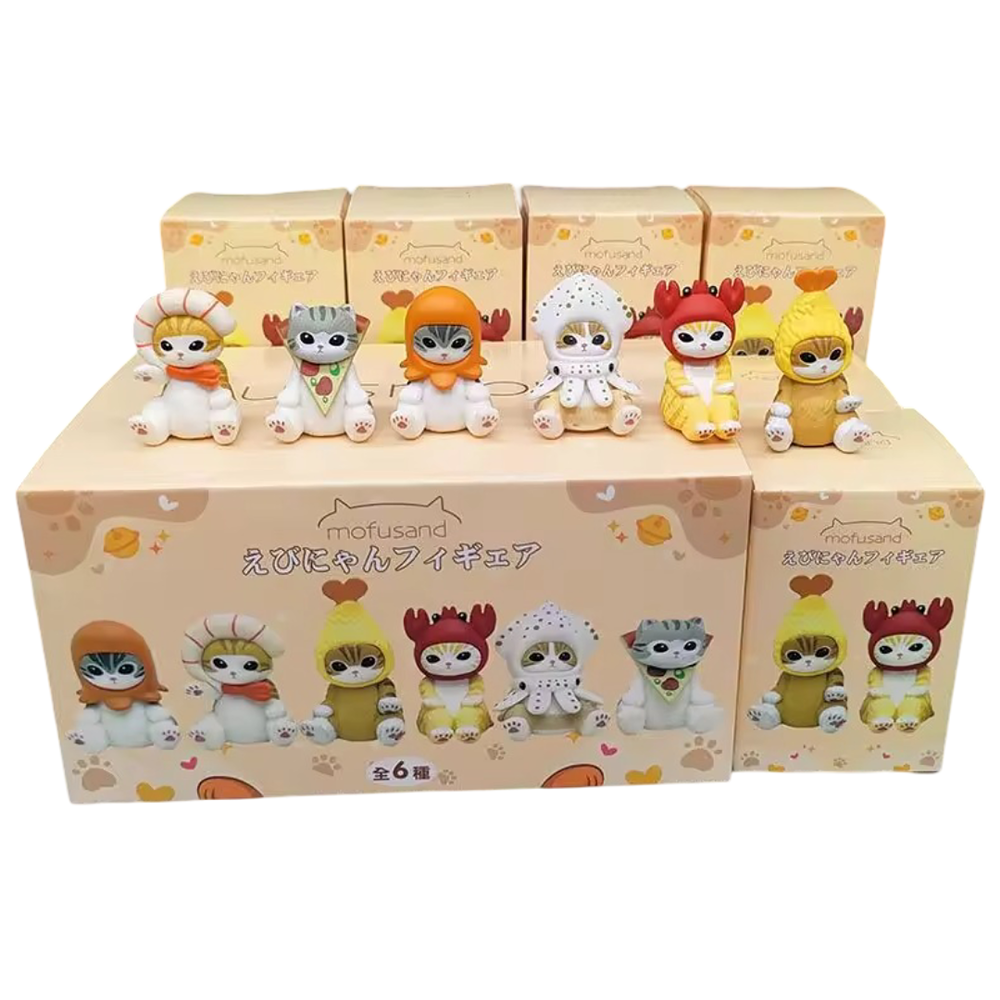 6Pcs/Set Mofusand Kawaii Character Action Figure Toy With Blind Box
